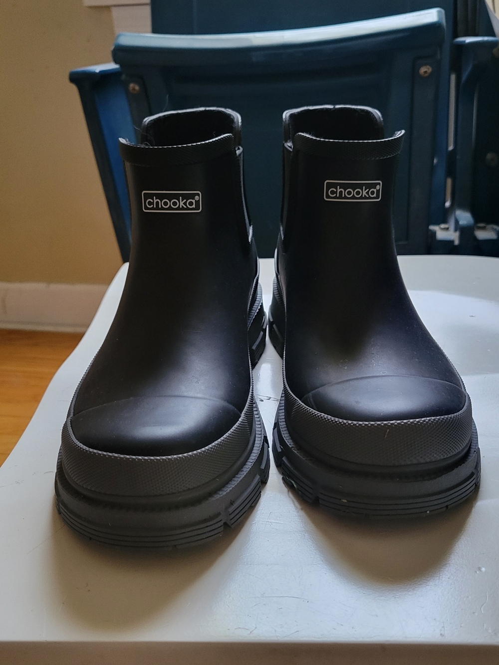 Chooka Women's Black Slip-On Rain Ankle Boots